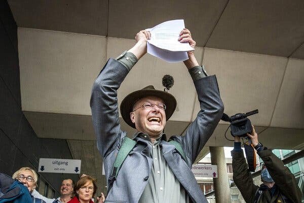 Donald Pols, director of Milieudefensie, a Dutch environmental group, reacting to the Shell ruling in The Hague on Wednesday.
